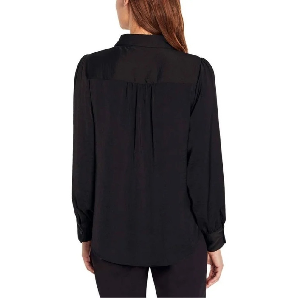 NWT! Banana Republic Women's Black Satin Long Sleeve Blouse - Size XL - Picture 6 of 15